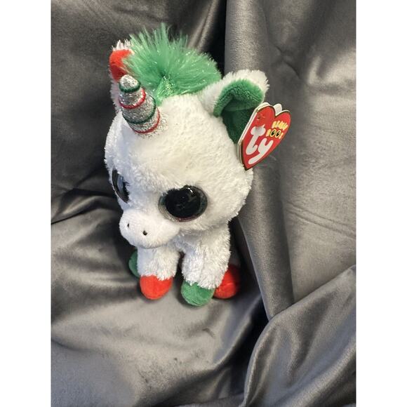 Ty Beanie Boo Candy Cane Plush Christmas Unicorn - Picture 5 of 8